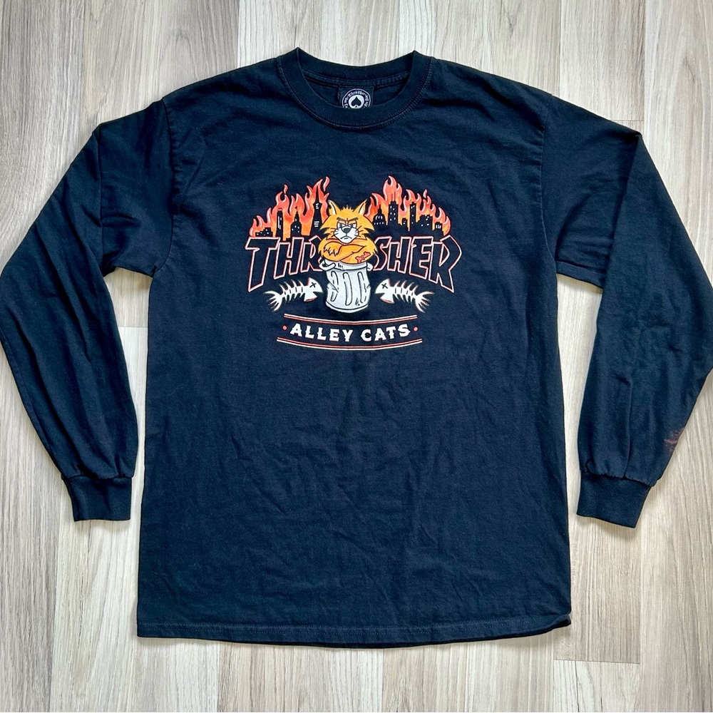 Thrasher Alley Cats Long Sleeve T-shirt Men’s Size Medium